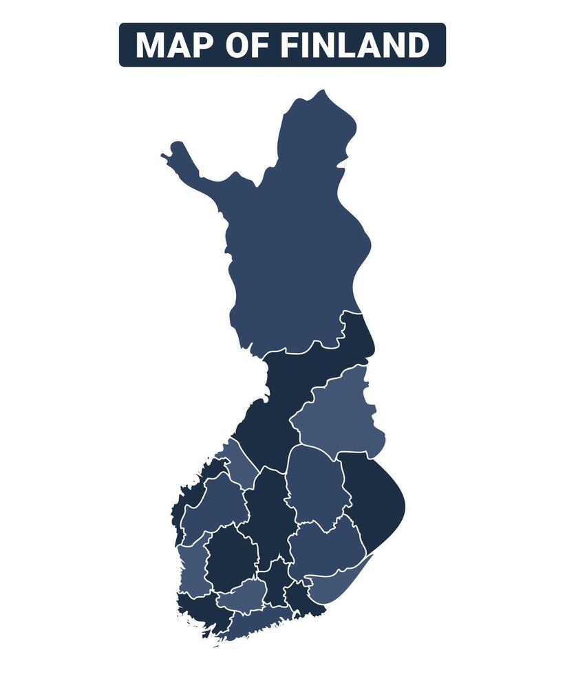 Map of Finland political map regions illustration vector