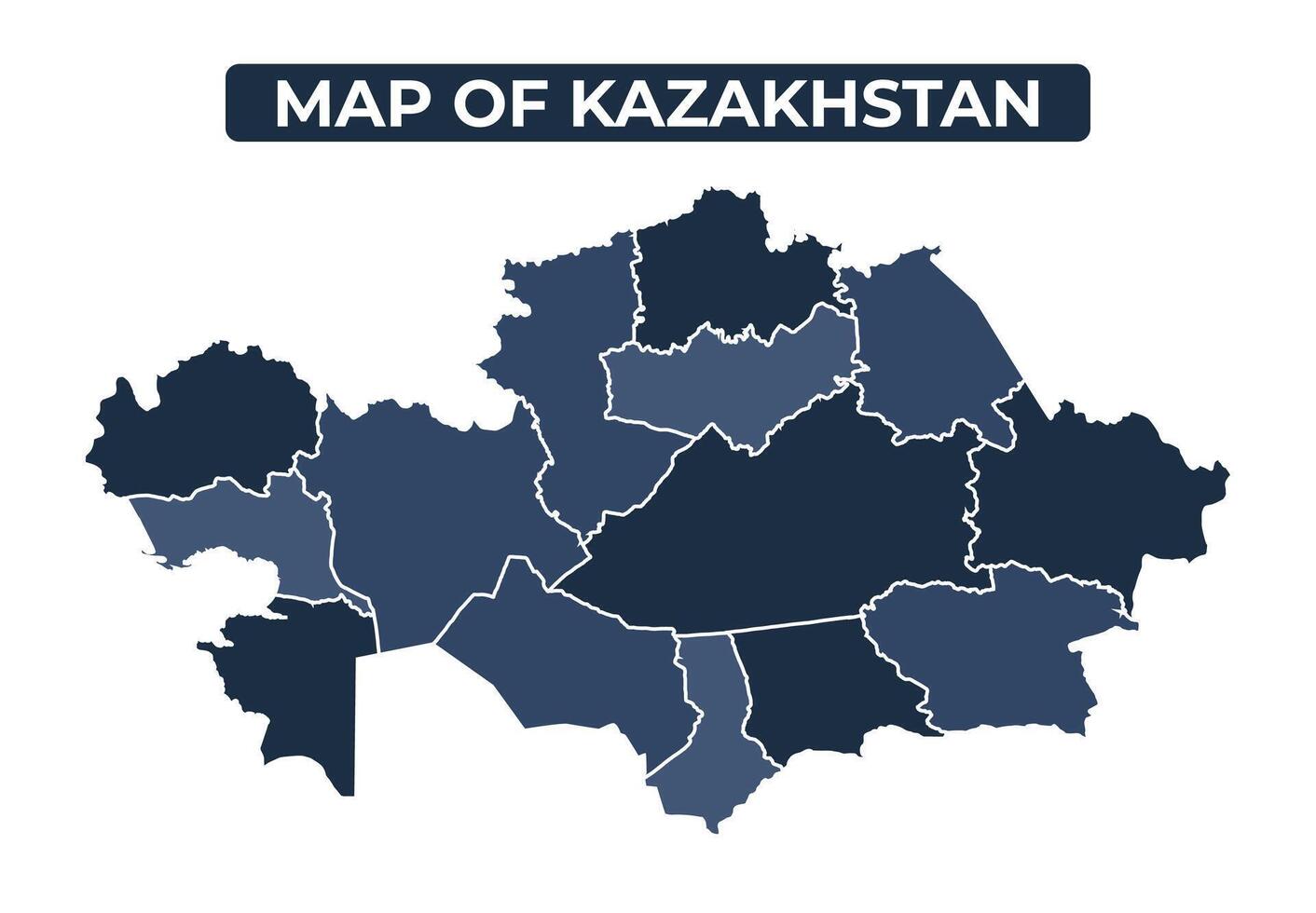 Map of Kazakhstan political map regions illustration vector