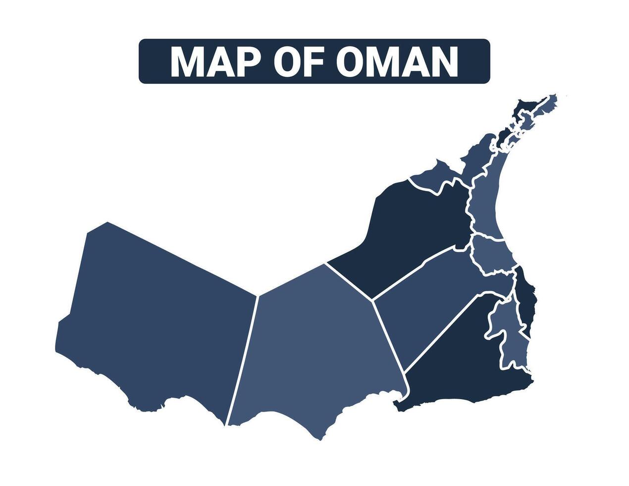 Map of Oman political map regions illustration vector