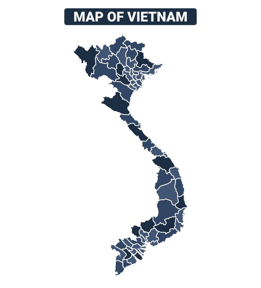 Map of Vietnam political map regions illustration vector