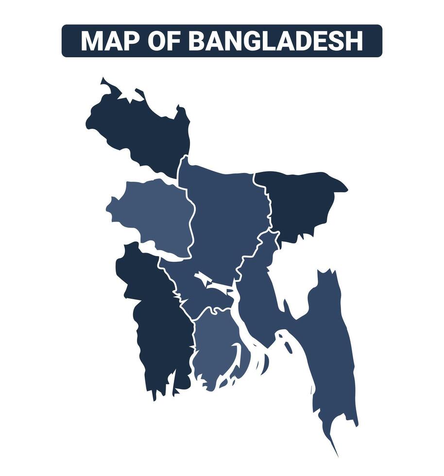 Map of Bangladesh political map regions illustration vector