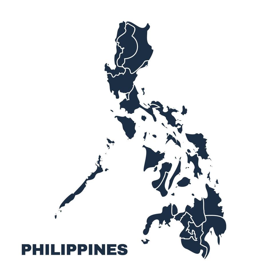 Philippines map flat border outline vector