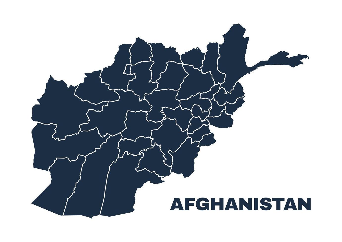 Afghanistan map flat border outline vector