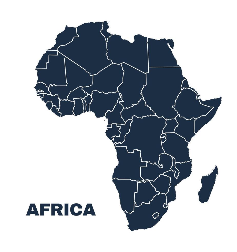 Africa map flat border outline vector