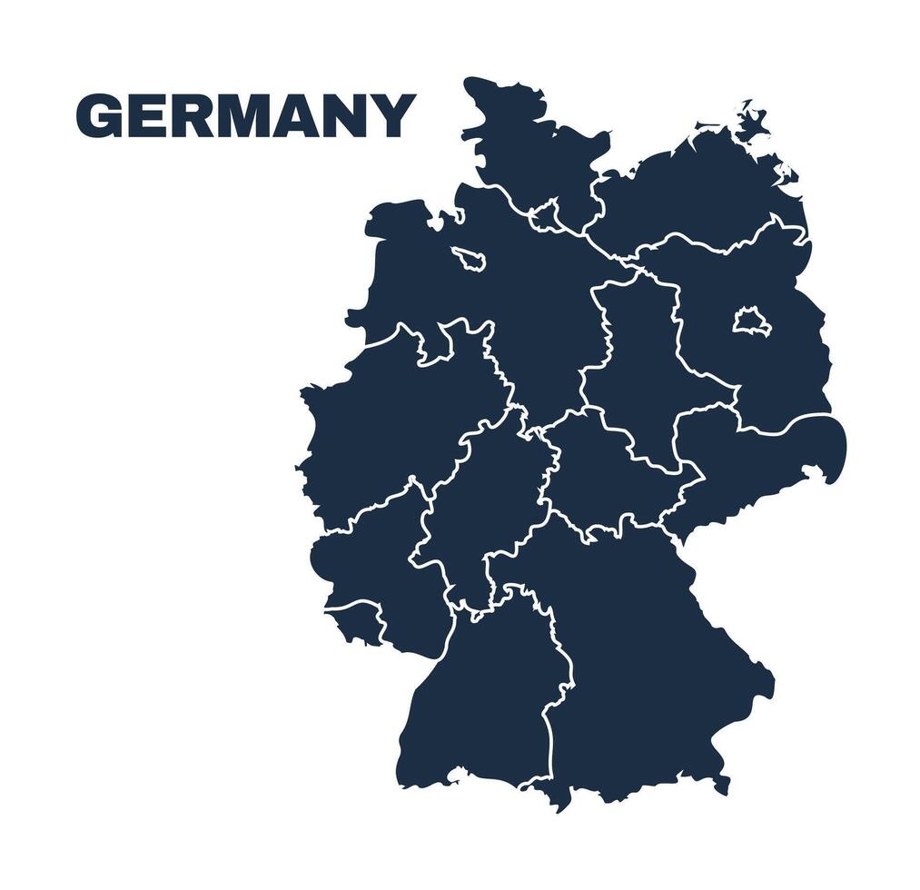 Germany map flat border outline vector
