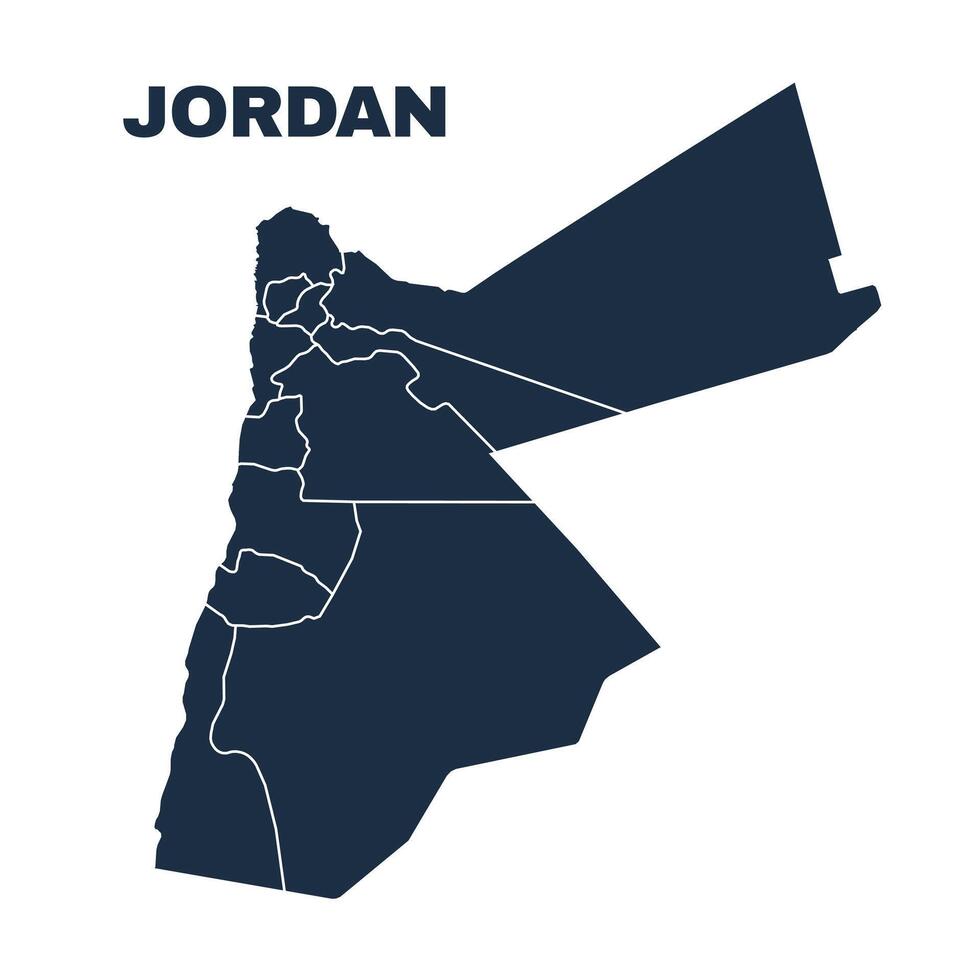 Jordan map flat border outline vector