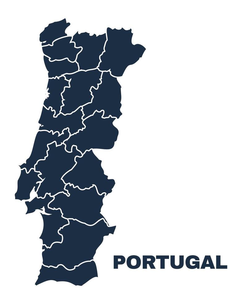 Portugal map flat border outline vector