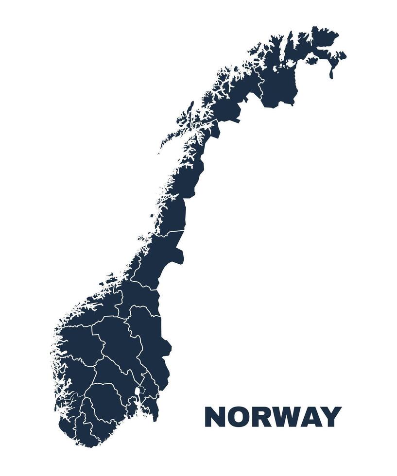 Norway map flat border outline vector