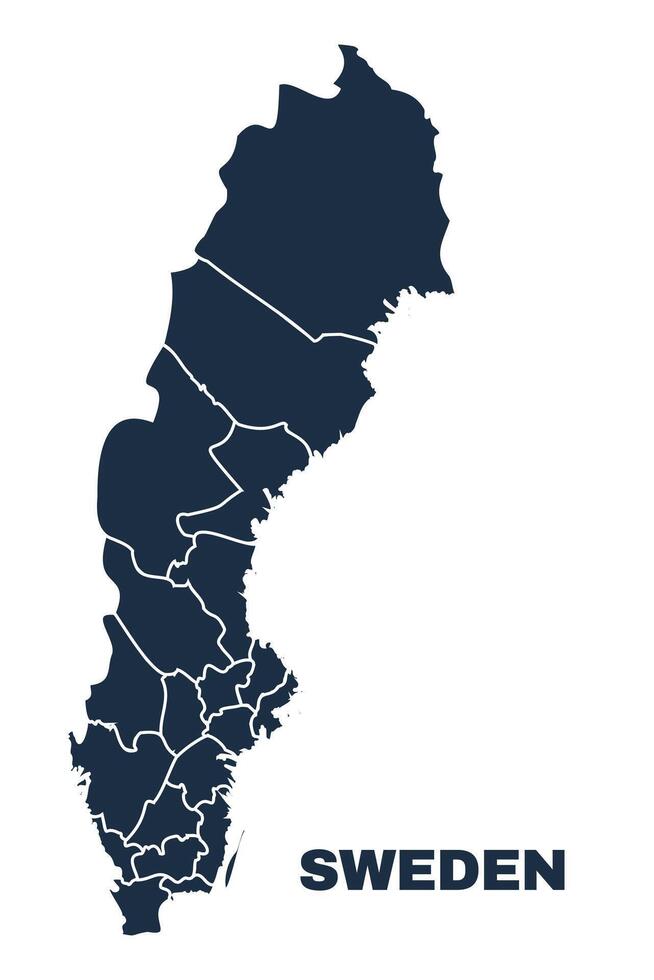 Sweden map flat border outline vector