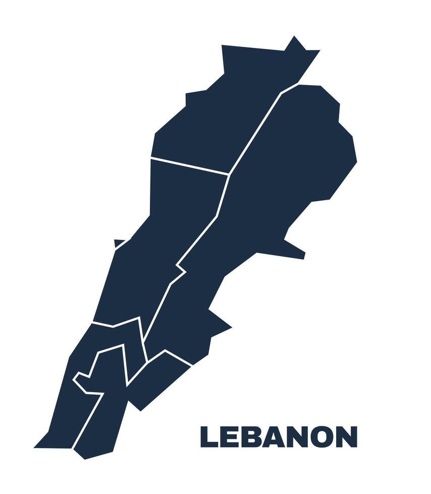 Lebanon map flat border outline vector