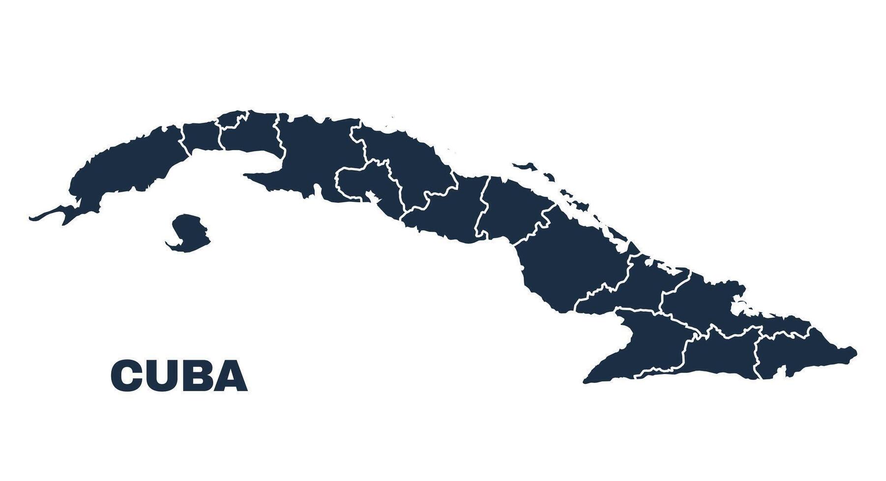 Cuba map flat border outline vector