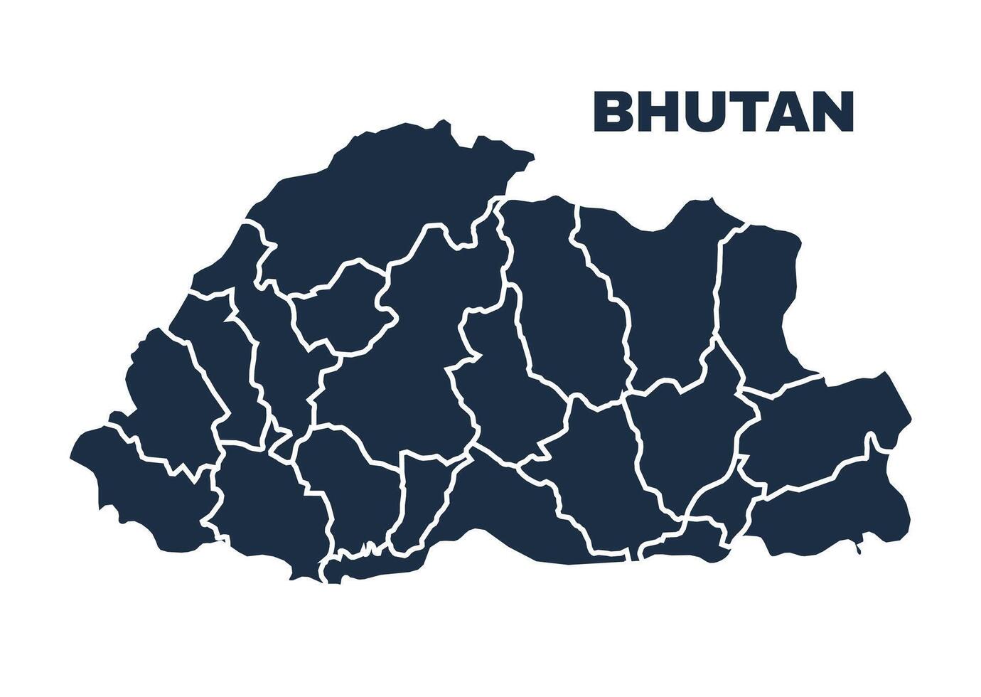 Bhutan map flat border outline vector
