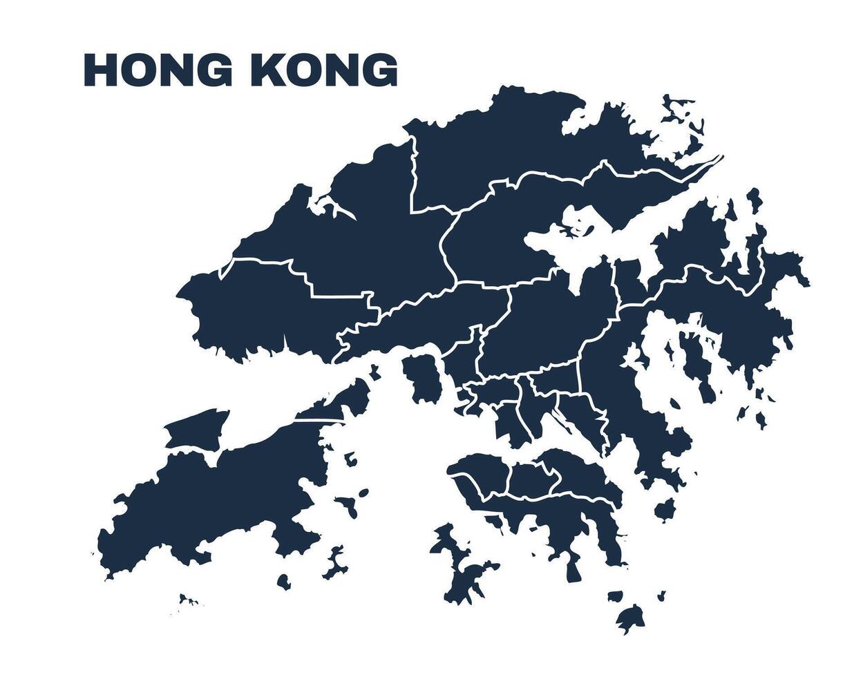 Hong Kong map flat border outline vector