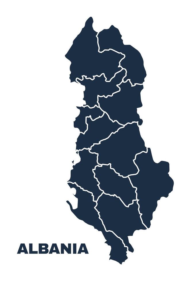 Albania map flat border outline vector