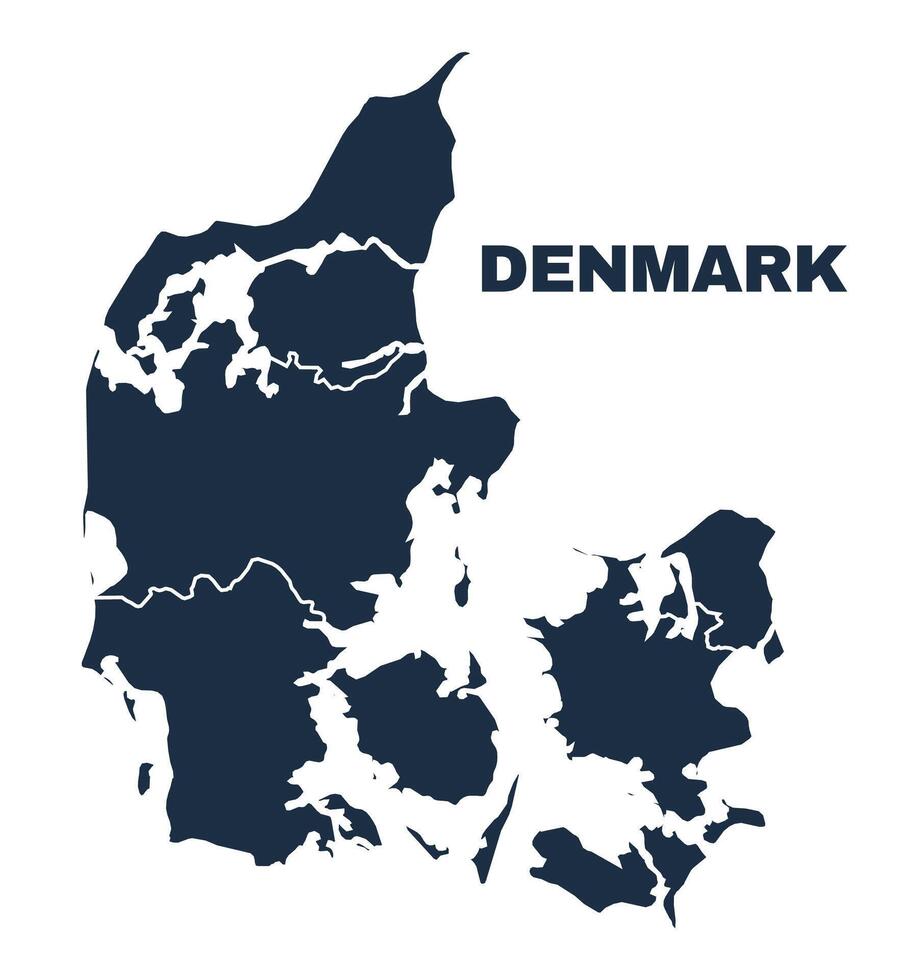 Denmark map flat border outline vector