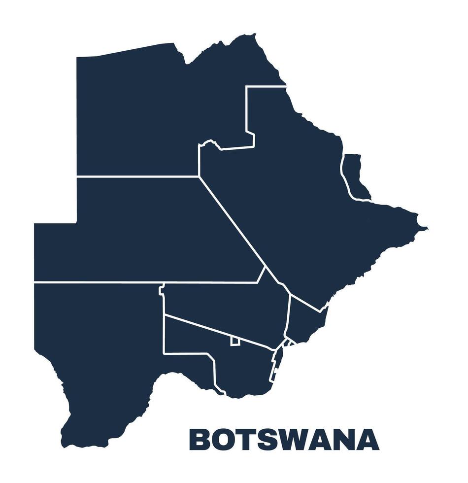 Botswana map flat border outline vector