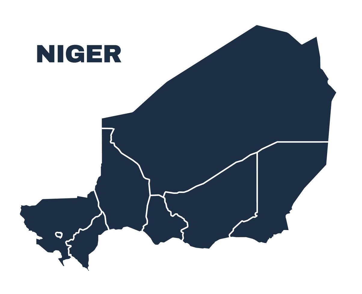 Niger map flat border outline vector