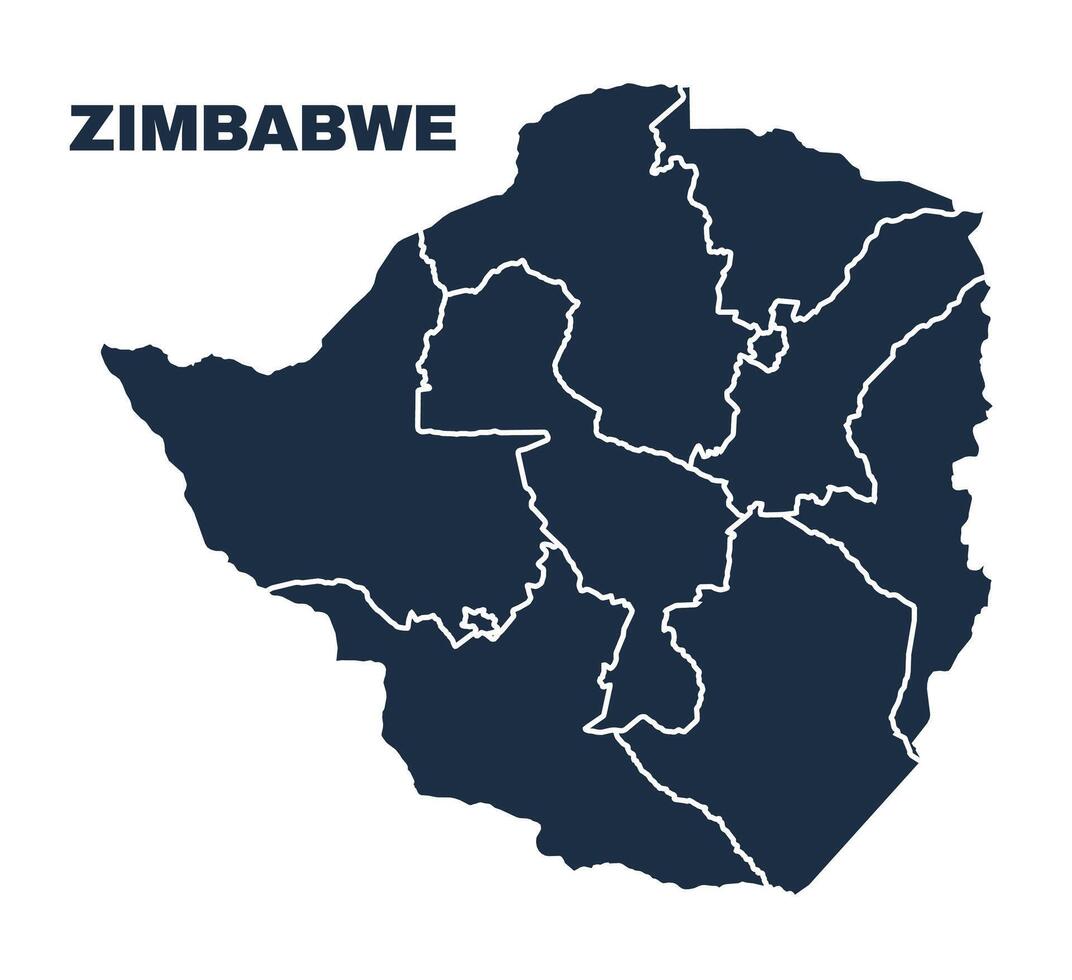 Zimbabwe map flat border outline vector