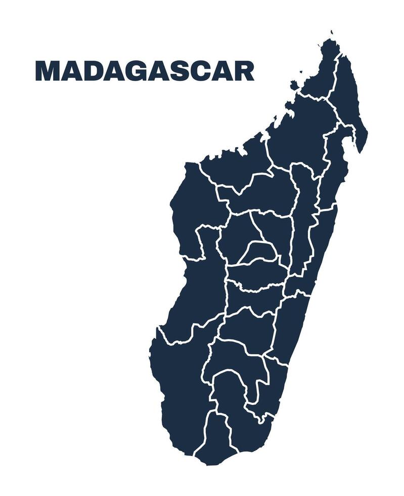 Madagascar map flat border outline vector