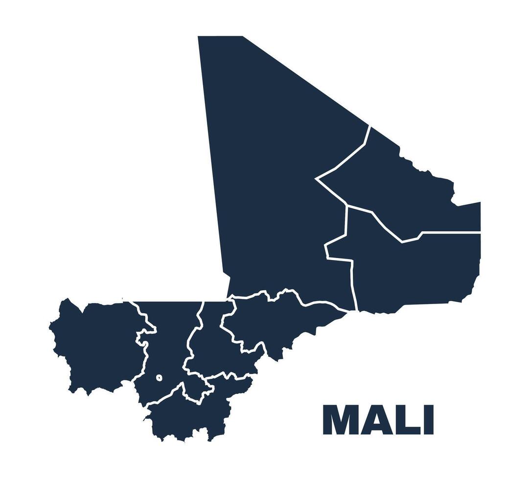 Mali map flat border outline vector