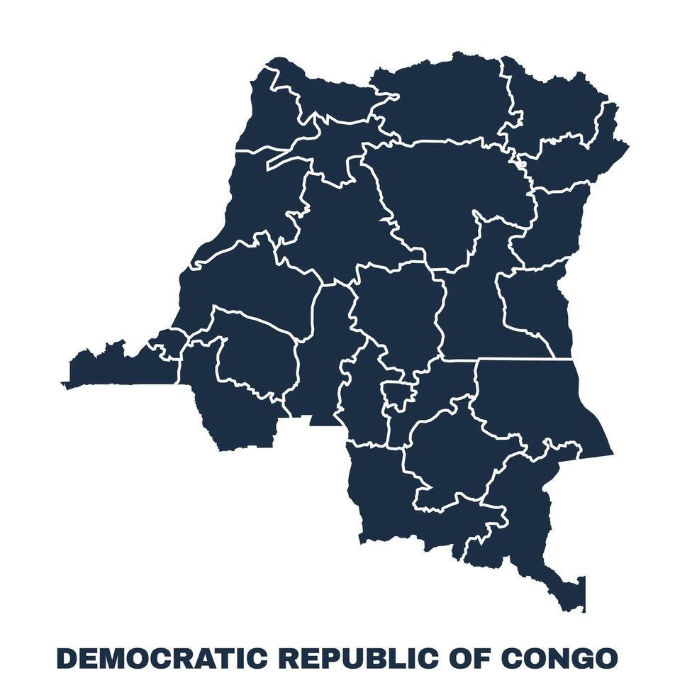 Democratic Republic of the Congo map flat border outline vector