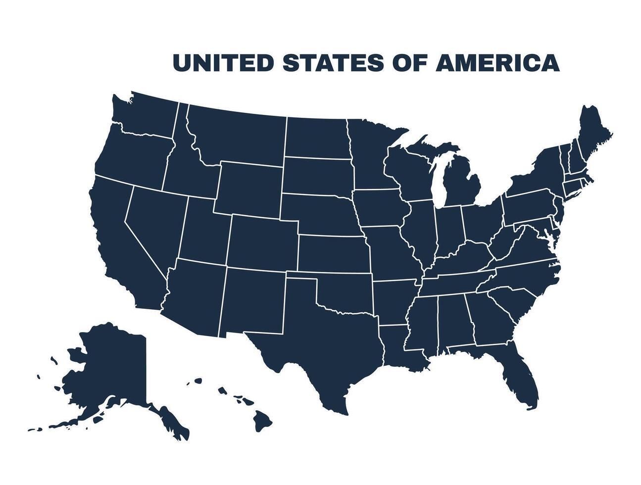 United States Of America map flat border outline vector