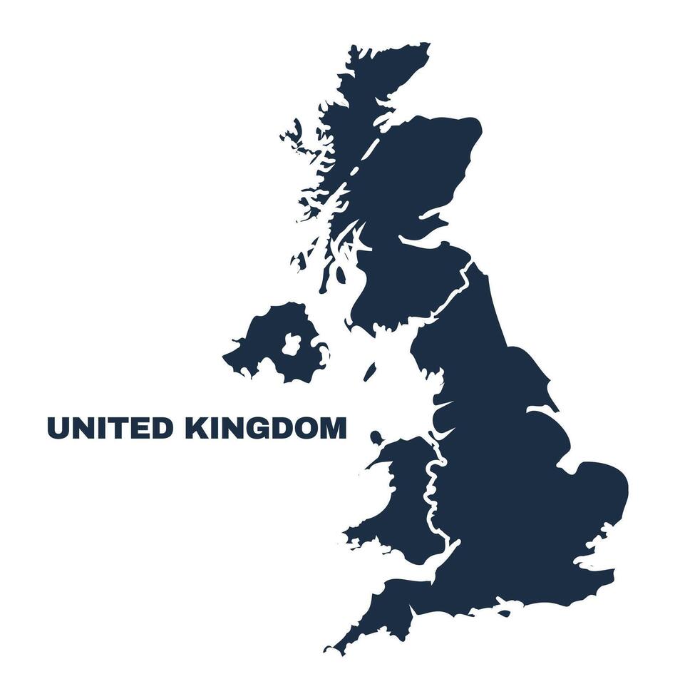 United Kingdom map flat border outline vector