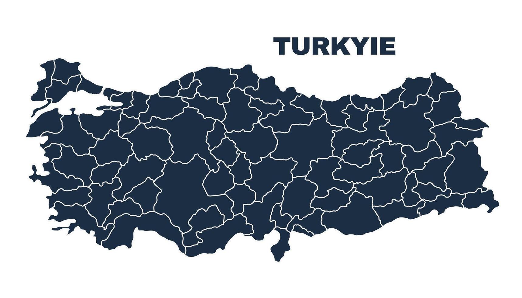 Turkiye map flat border outline vector