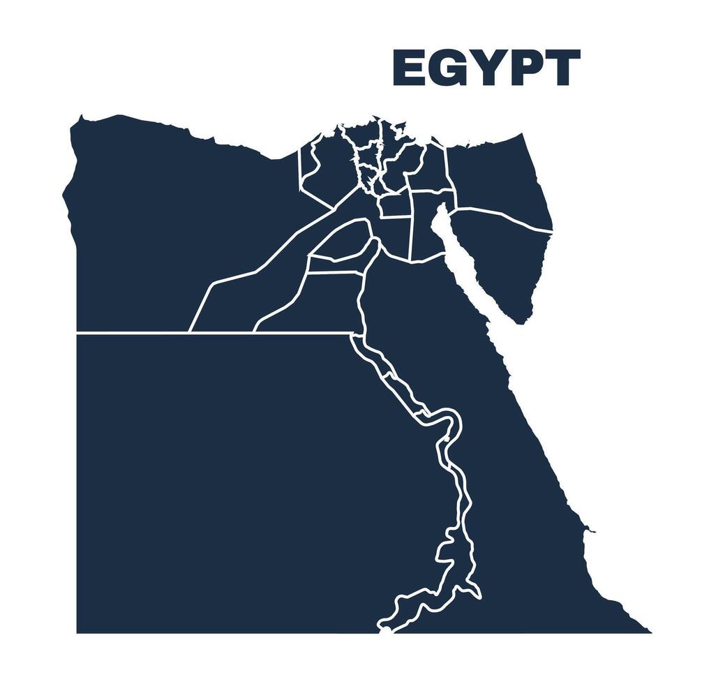 Egypt map flat border outline vector