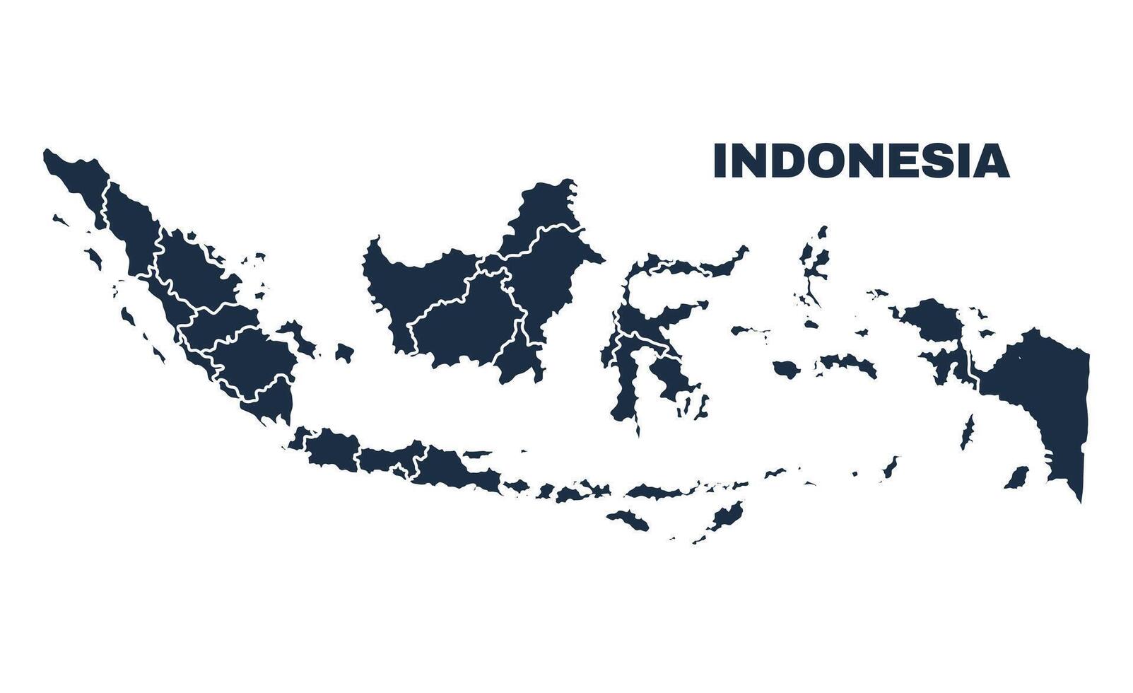 Indonesia map flat border outline vector
