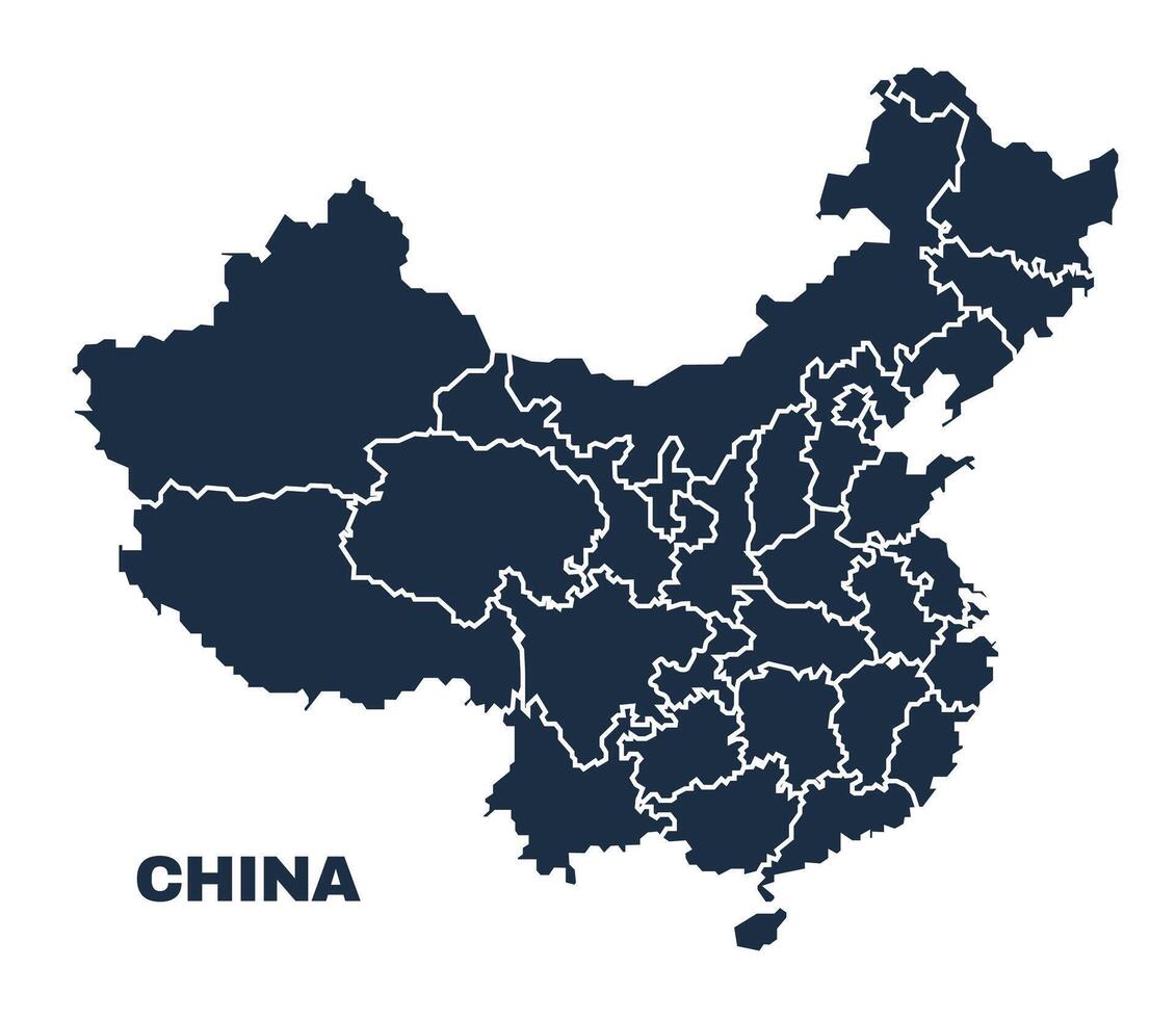 China map flat border outline vector