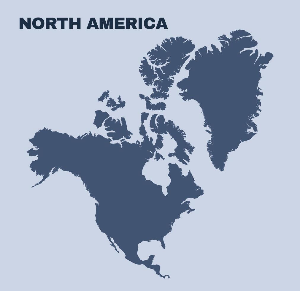 North America map simple flat vector
