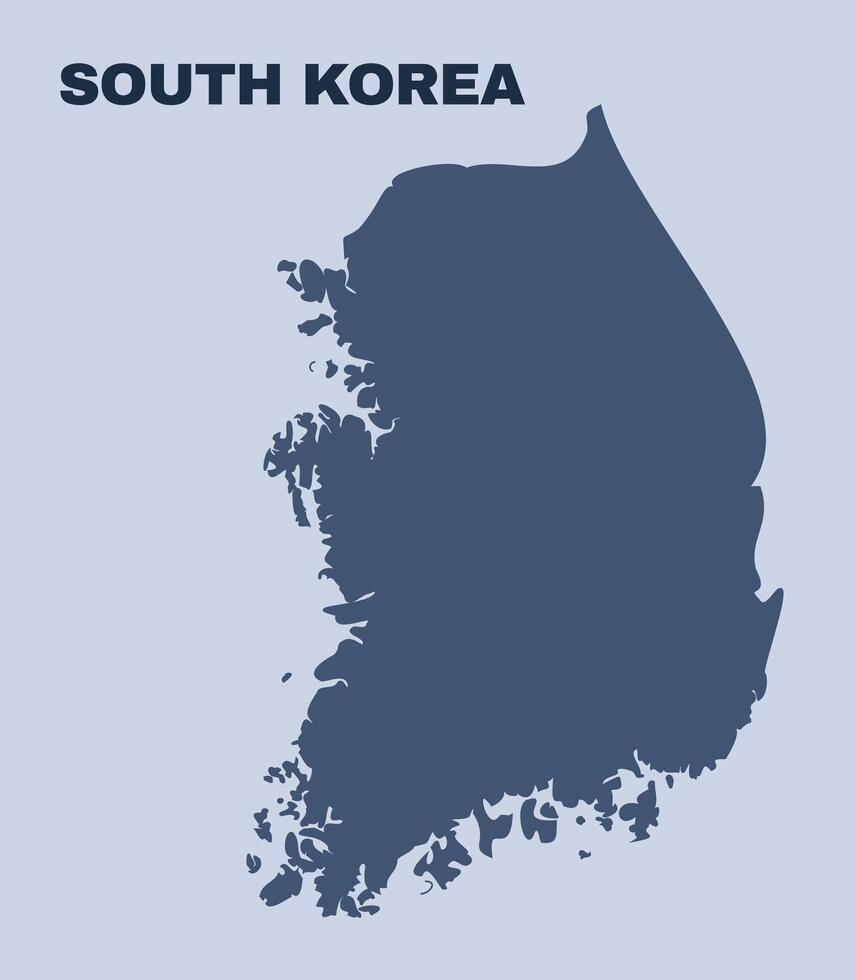 South Korea map simple flat vector