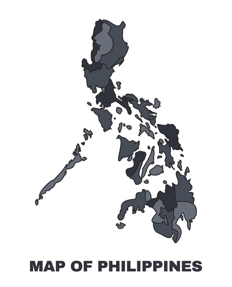Philippines political map border of regions outline set vector
