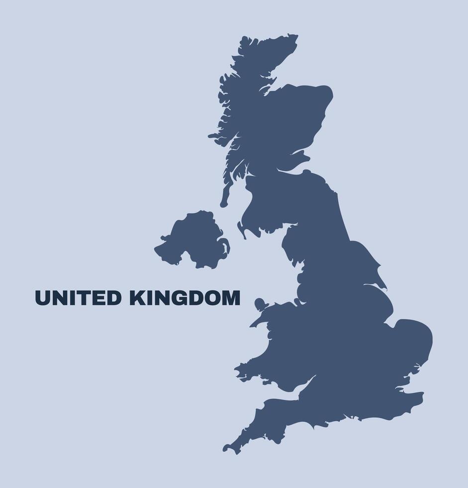 United Kingdom map simple flat vector