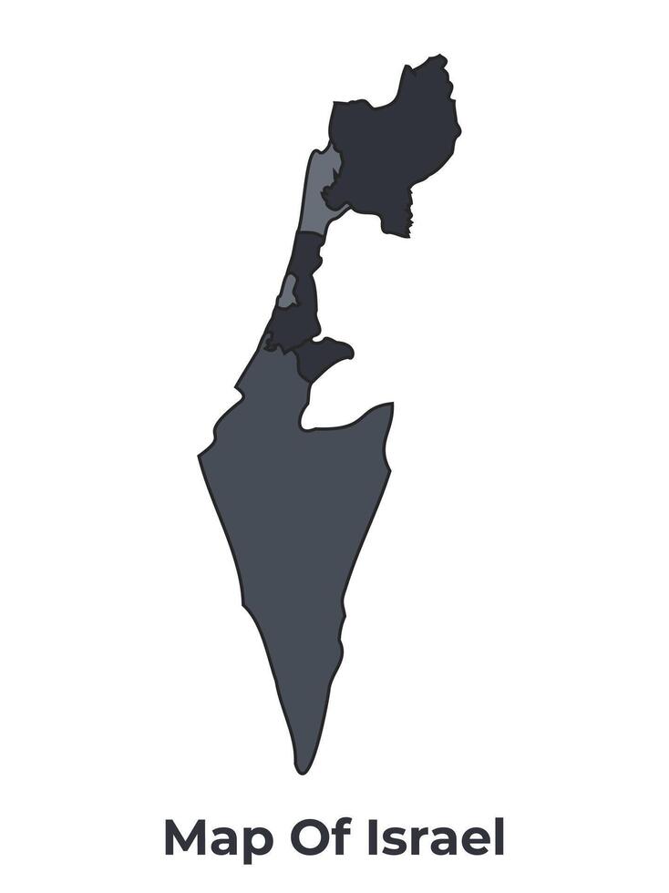 Israel political map border of regions outline set vector