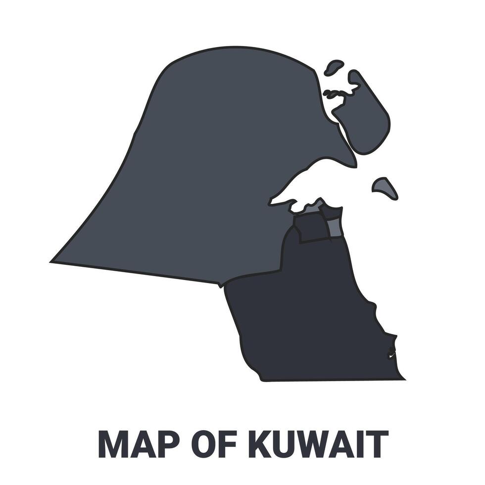 Kuwait political map border of regions outline set vector