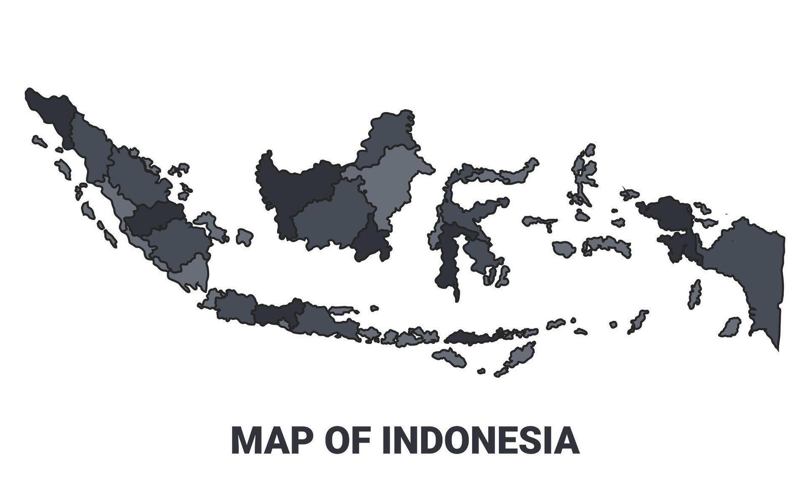 Indonesia political map border of regions outline set vector