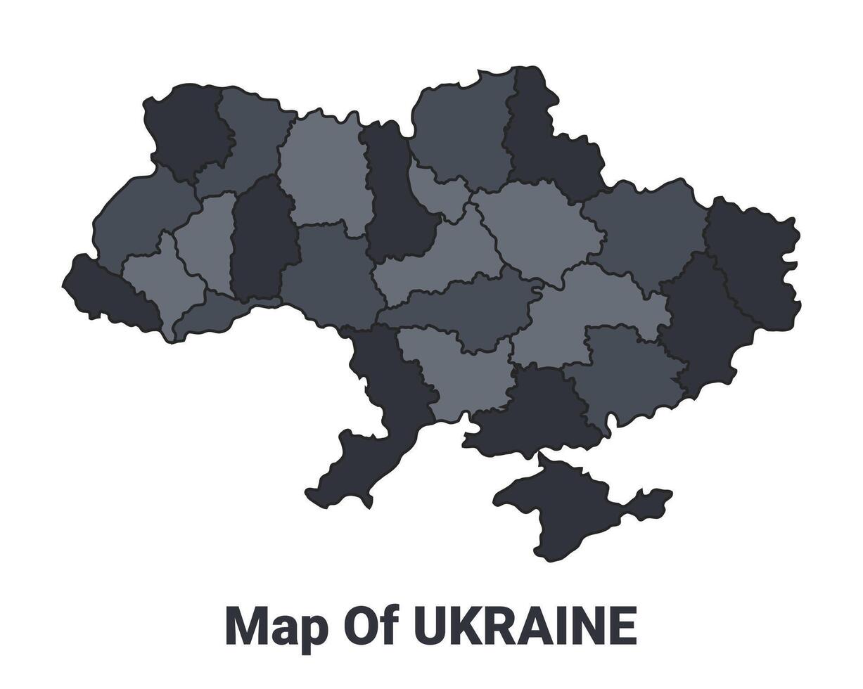 Ukraine political map border of regions outline set vector