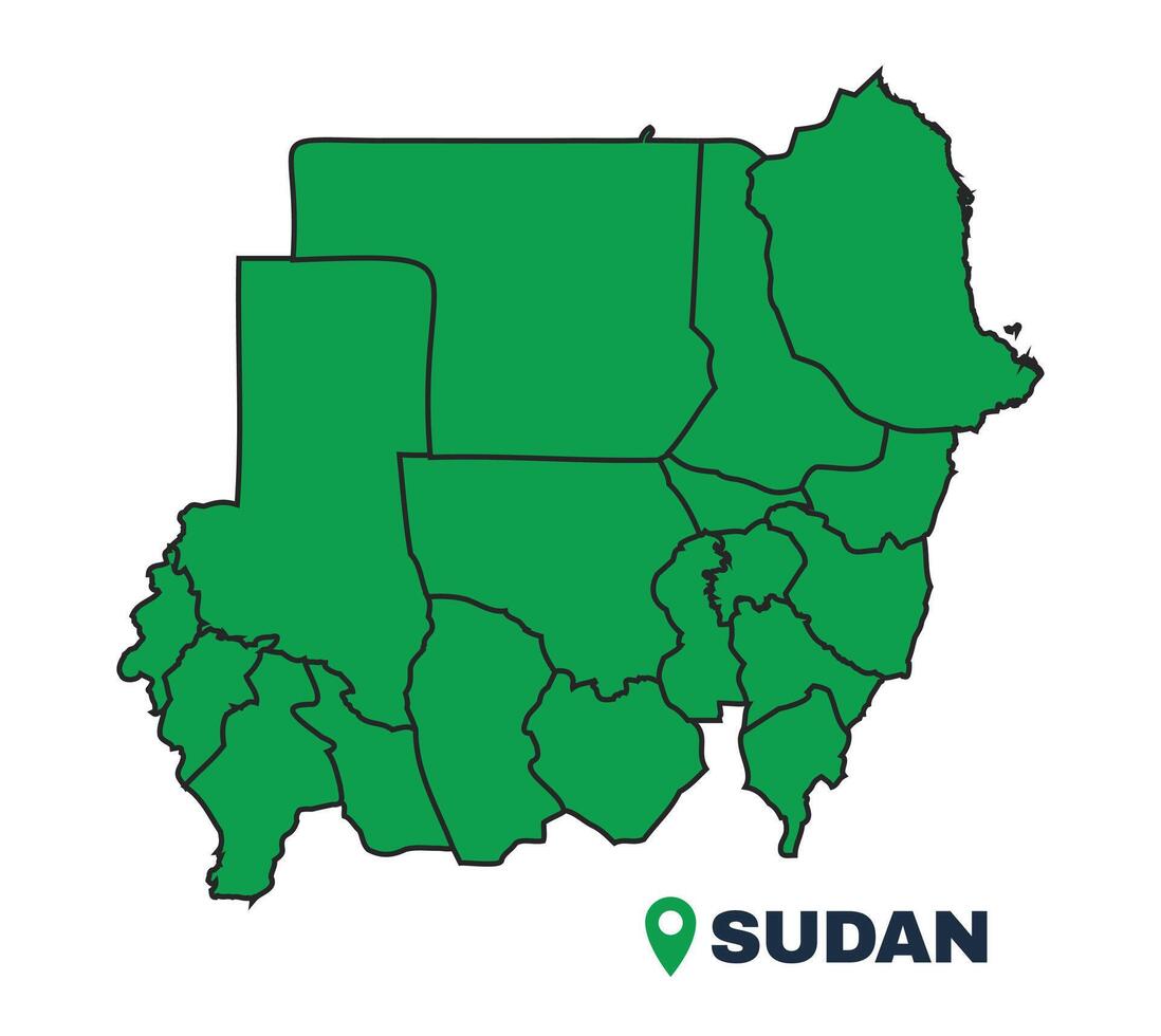 Sudan simple flat illustration map vector