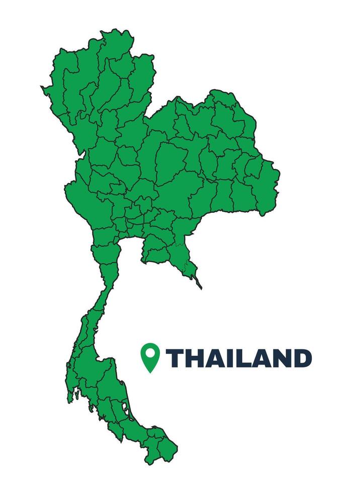 Thailand simple flat illustration map vector