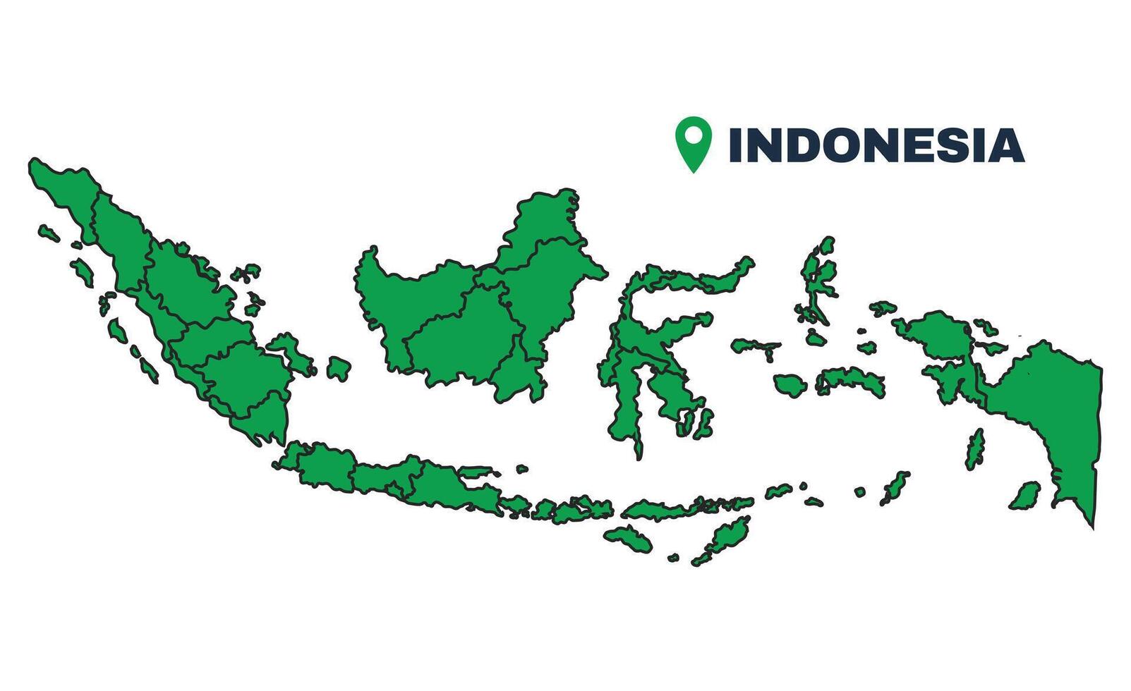 Indonesia simple flat illustration map vector