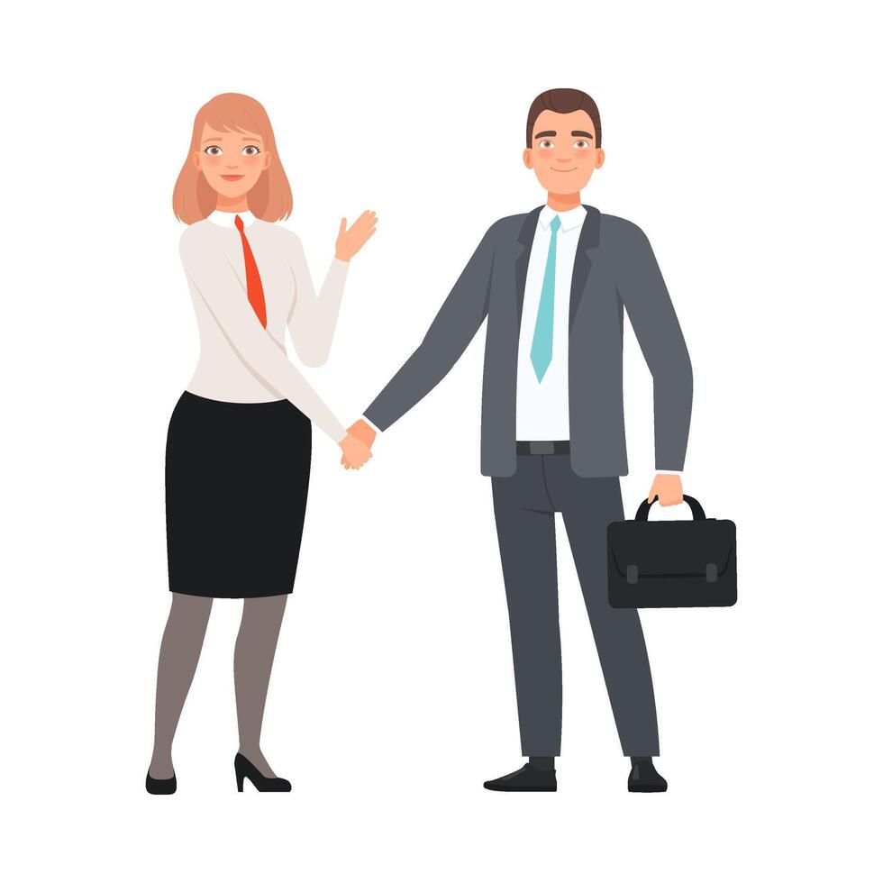 Business Partners Handshaking character Illustration on a white background vector