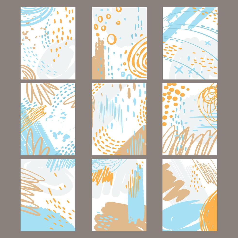 Set of abstract doodle for wallpaper and background illustration cartoon vector