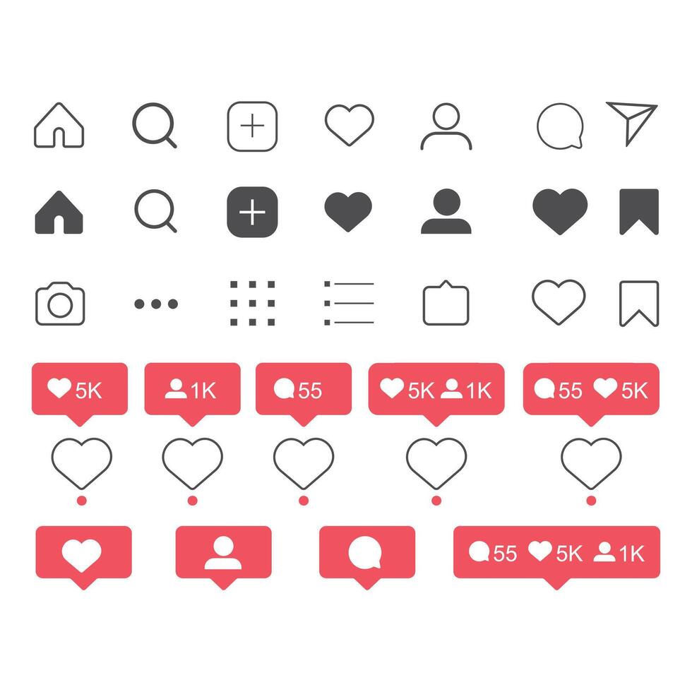 Social Media Icon Set vector
