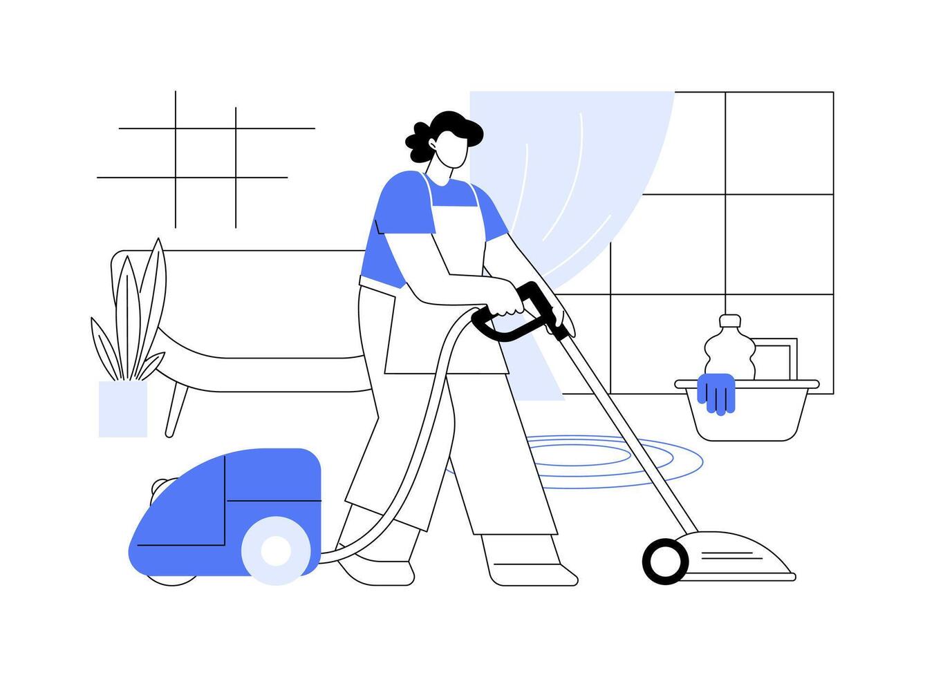 Housekeeping service isolated cartoon illustrations. vector