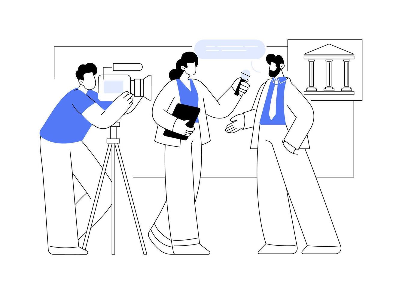 Interviewer isolated cartoon illustrations. vector