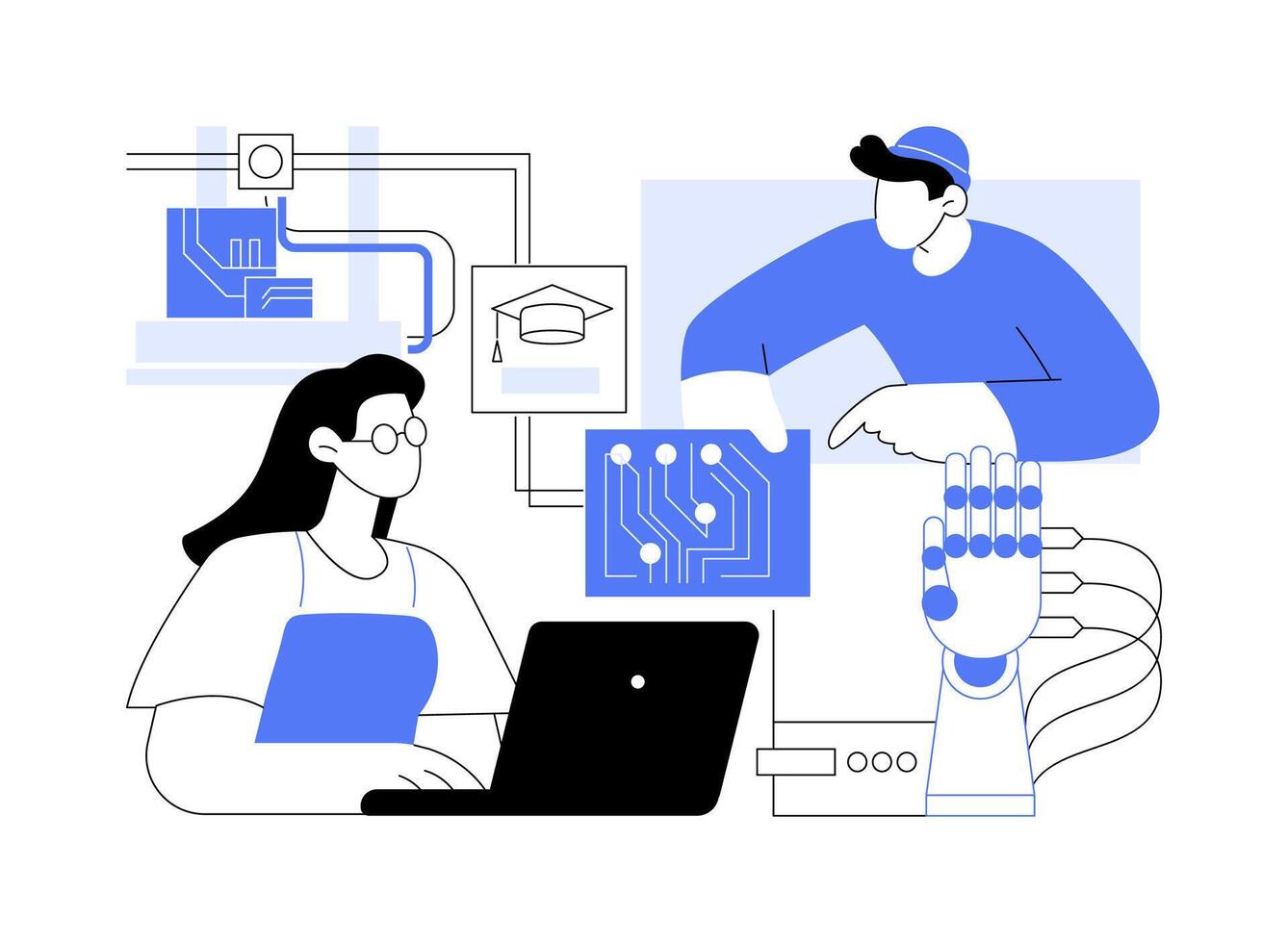 Robotics isolated cartoon illustrations. vector