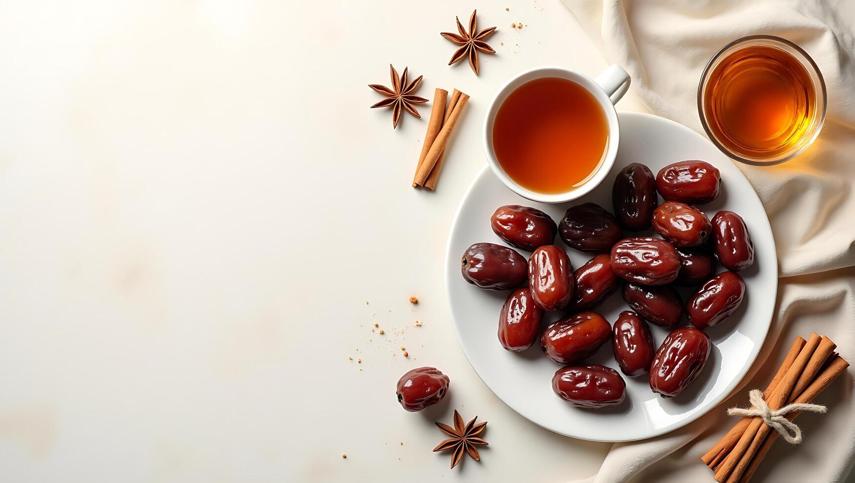 Glistening Dates with Tea and Spice Accents - Generated using AI photo