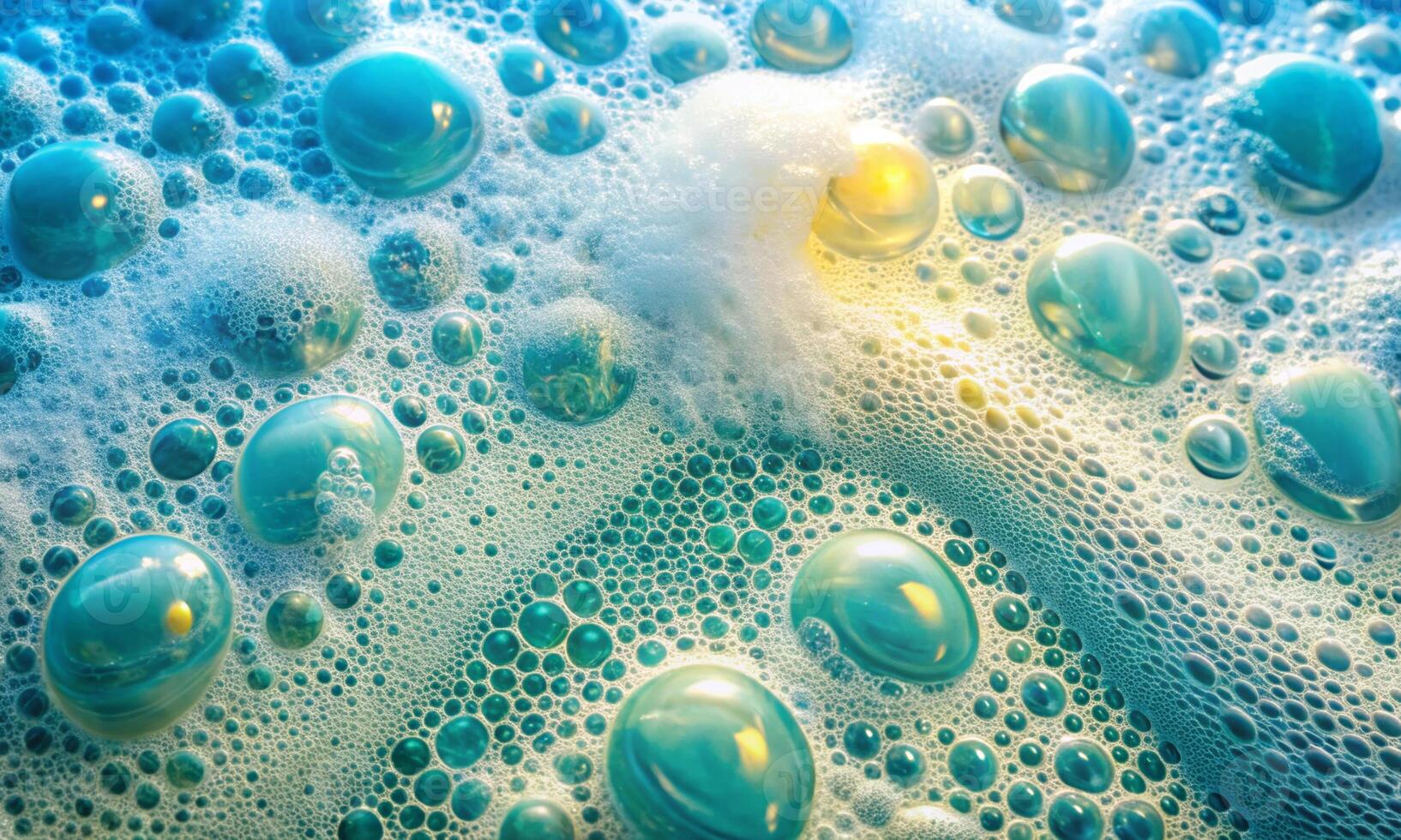 Soap foam dynamics, motion, soluble components, shape, structure photo